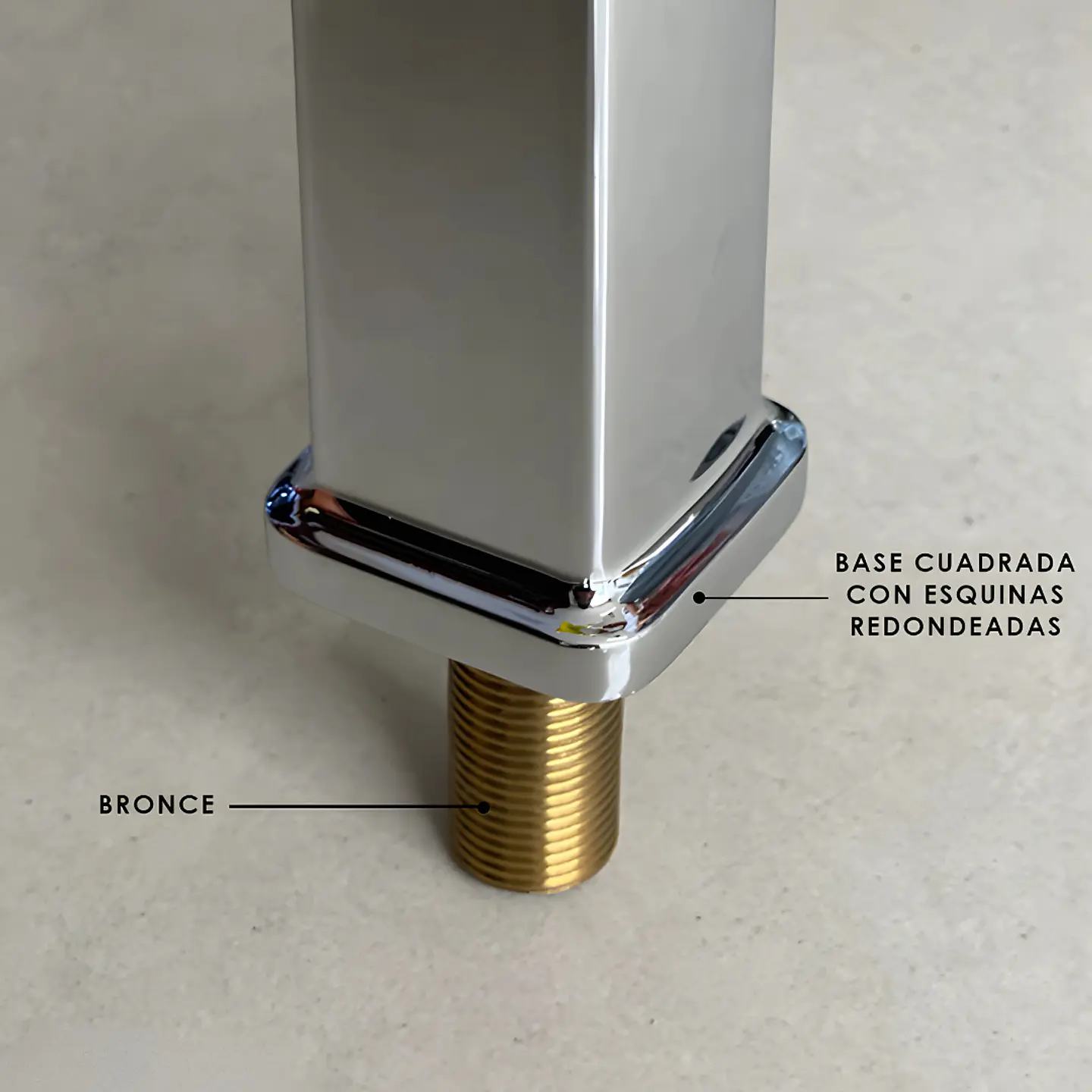 Llave de Baño Brillante Cromado de Acero Inoxidable  5