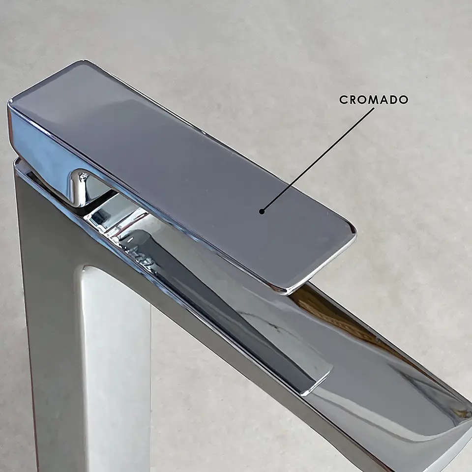 Llave de Baño Brillante Cromado de Acero Inoxidable  4