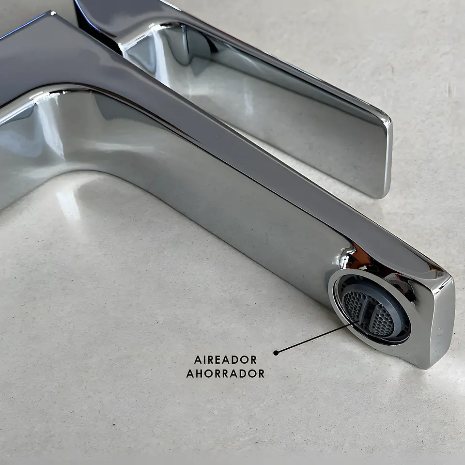 Llave de Baño Brillante Cromado de Acero Inoxidable  3