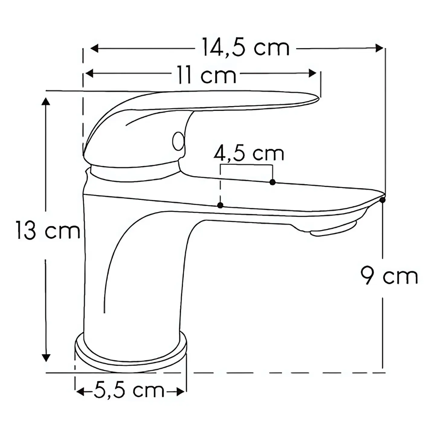Llave de Baño Funcional de Bronce Cromado 3