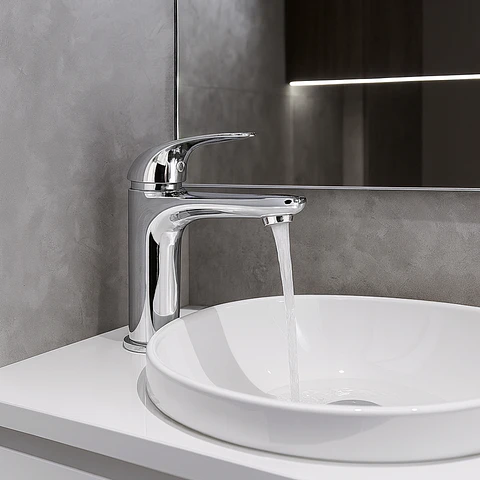 Llave de Baño Funcional de Bronce Cromado