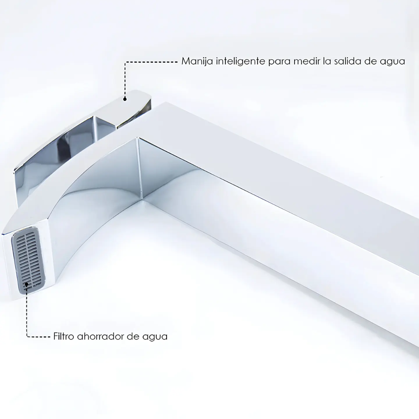 Llave de Baño de Agua fría Elegante en Acero Inoxidable Cromado 4