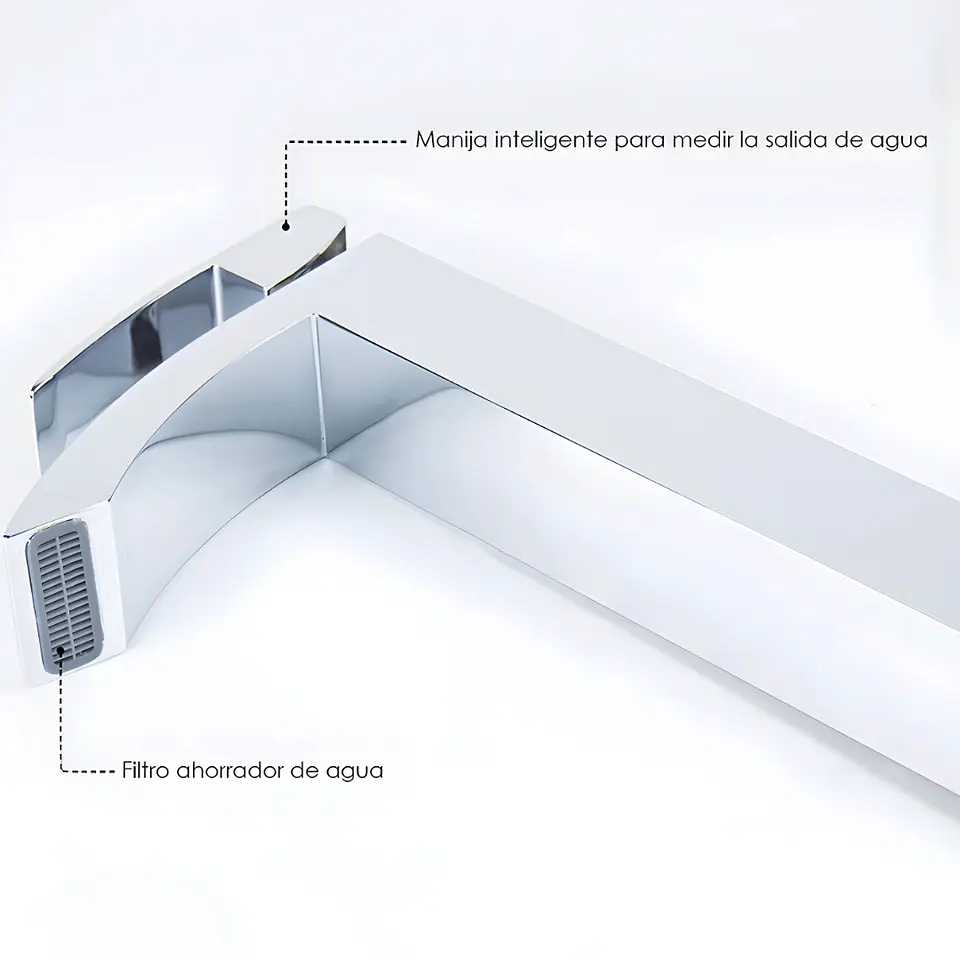 Llave de Baño de Agua fría Elegante en Acero Inoxidable Cromado 4