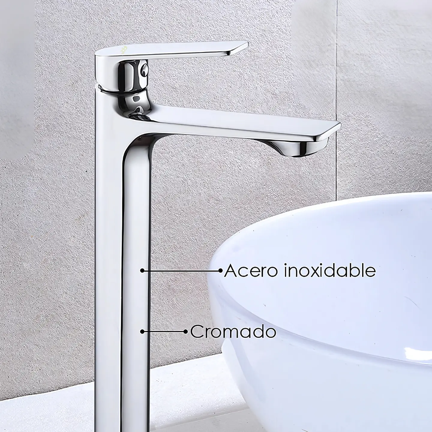 Llave de Agua Fría para Baño de Acero Inoxidable Moderno Cromado 3