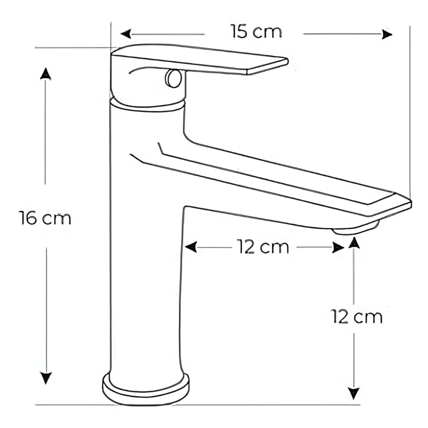 Llave de Agua Fría para Baño de Metal Gris Mate  3