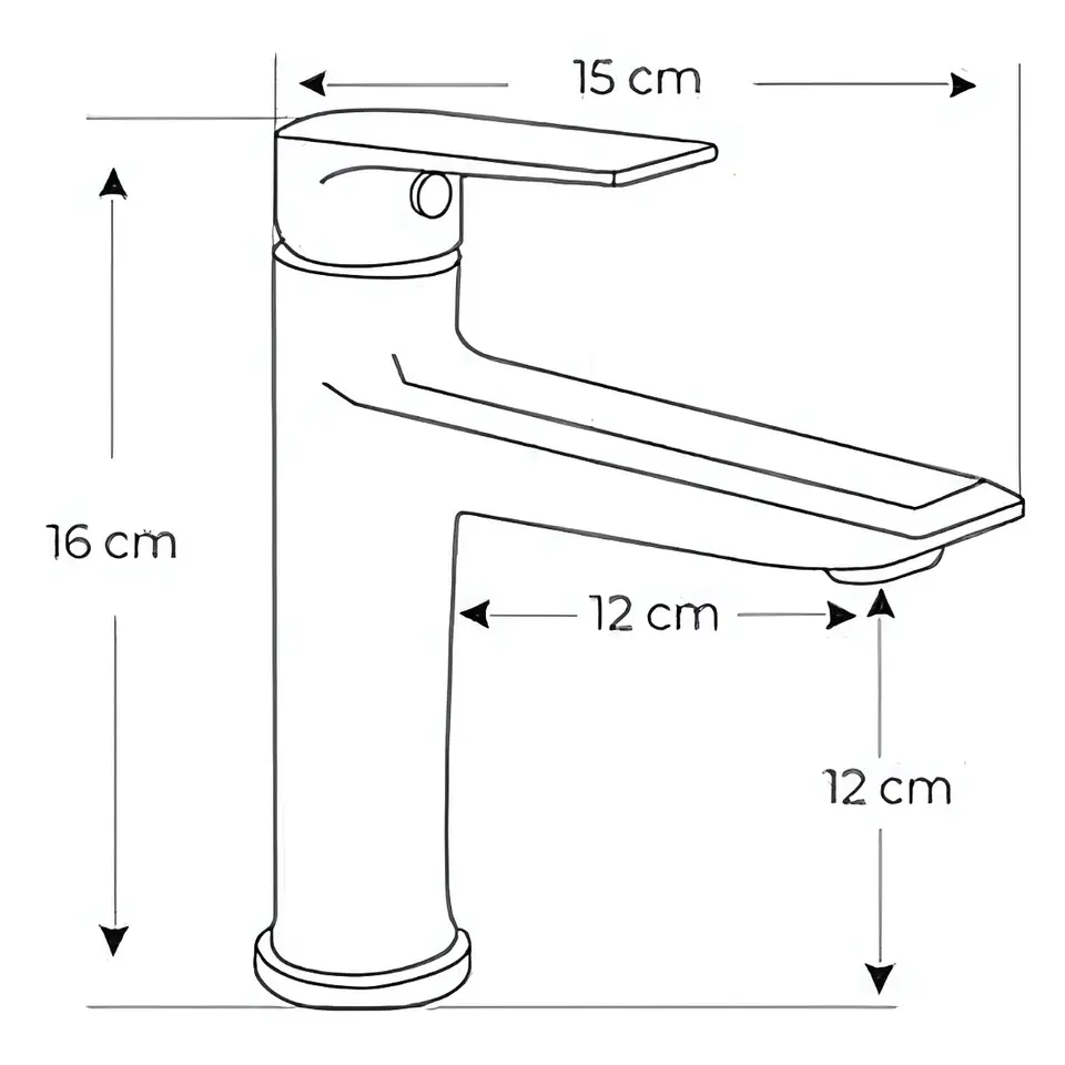Llave de Agua Fría para Baño de Metal Gris Mate  3