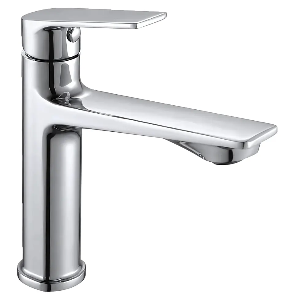 Llave de Agua Fría para Baño de Metal Brillante 1