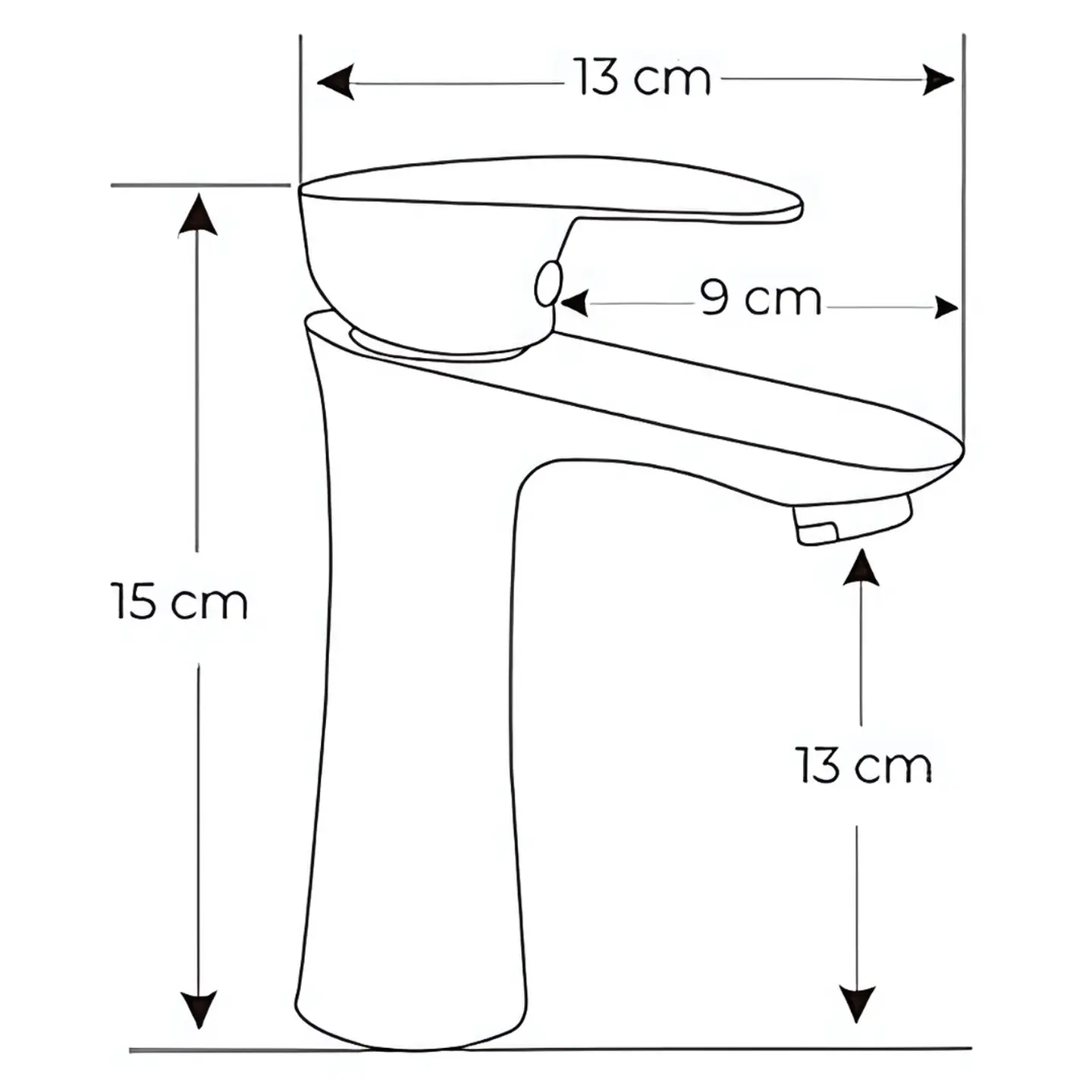 Llave de Agua Fría para Baño de Metal Plateado Cromado 3