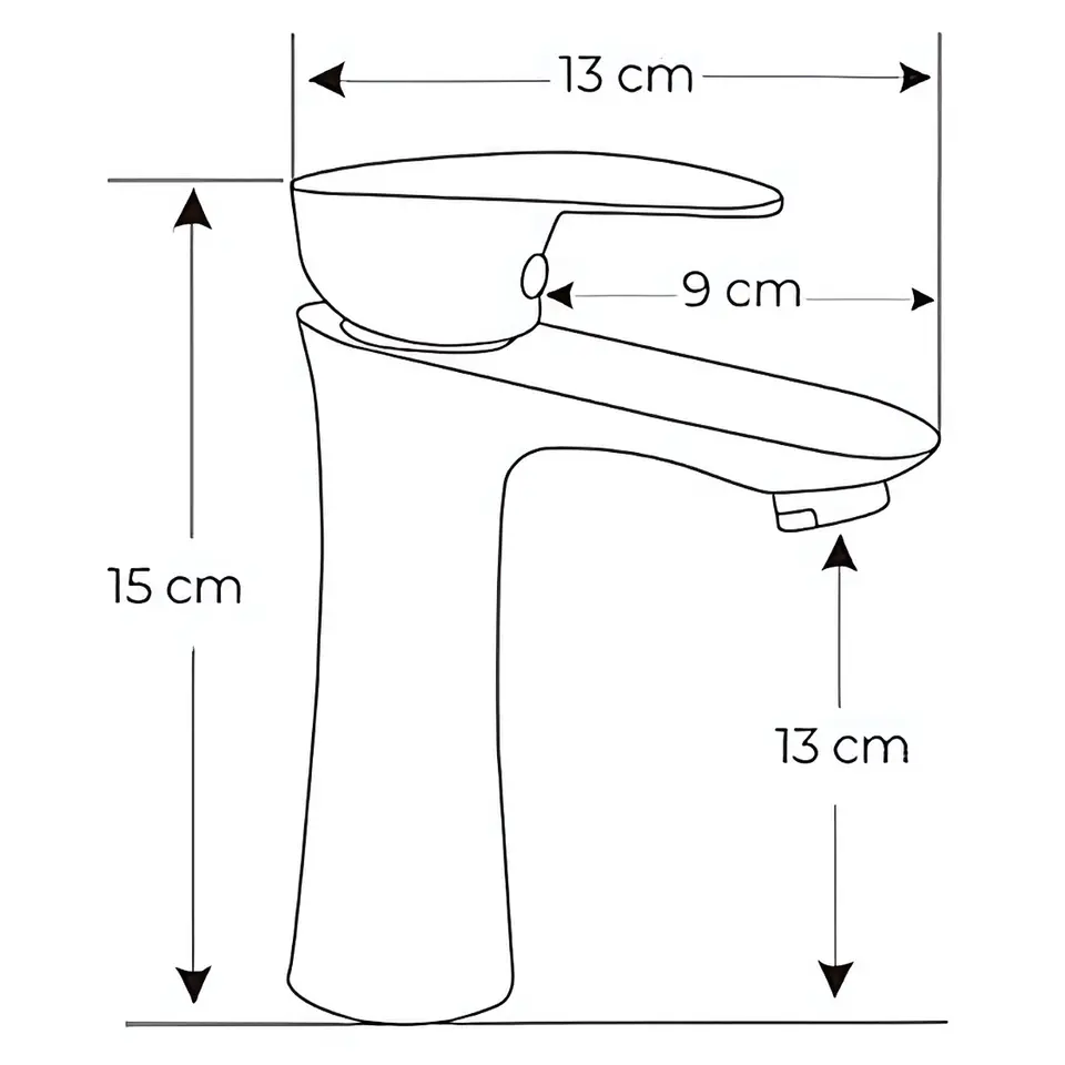 Llave de Agua Fría para Baño de Metal Plateado Cromado 3