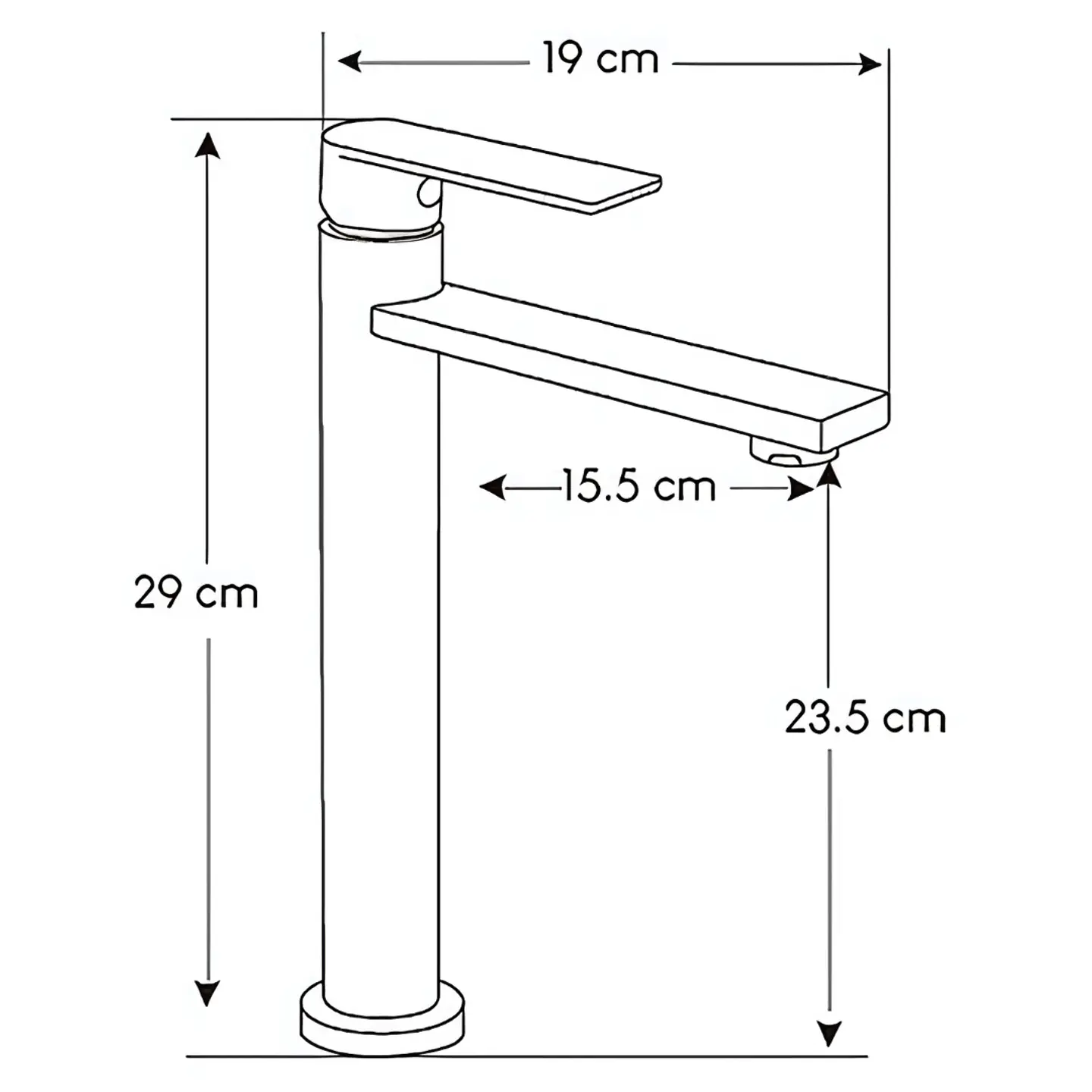 Llave Alta de Agua Fría para Baño de Acero Inoxidable Dorado Satinado 3