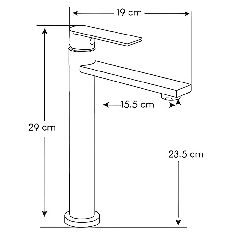 Llave Alta de Agua Fría para Baño de Acero Inoxidable Dorado Satinado 3
