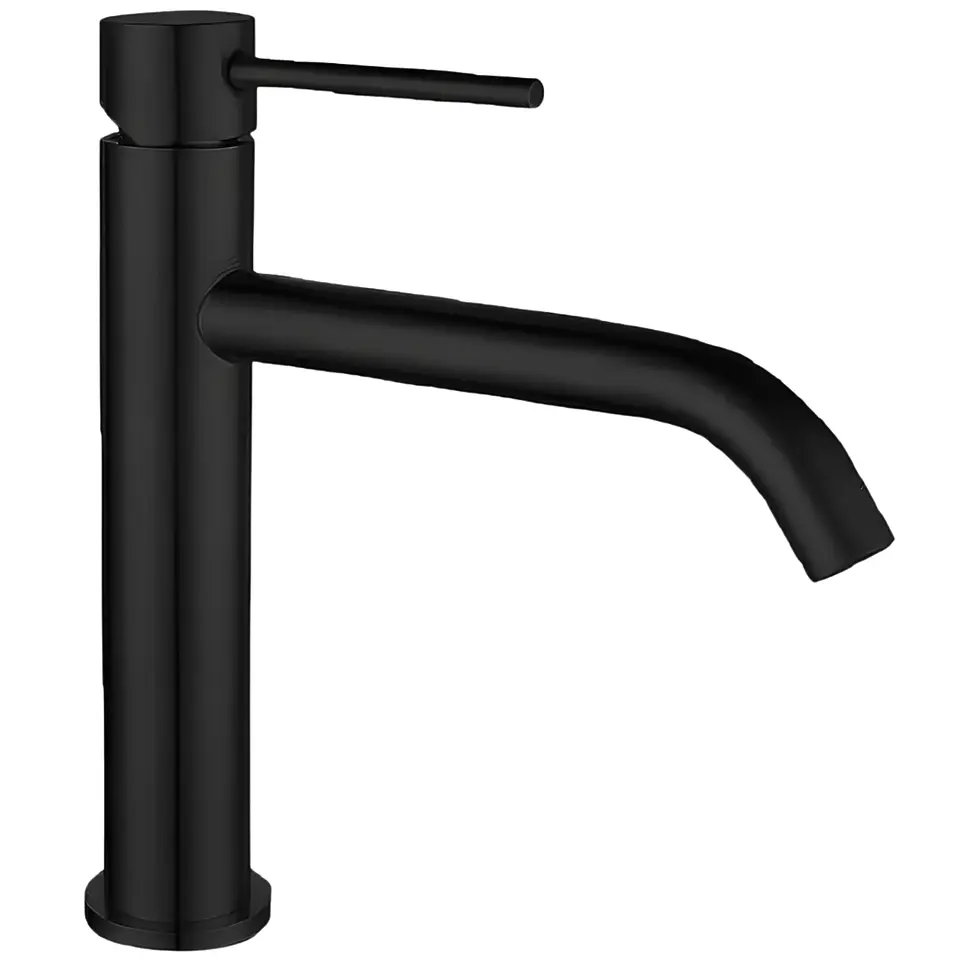 Llave Mediana de Agua Fría para Baño de Acero Inoxidable Negro 1