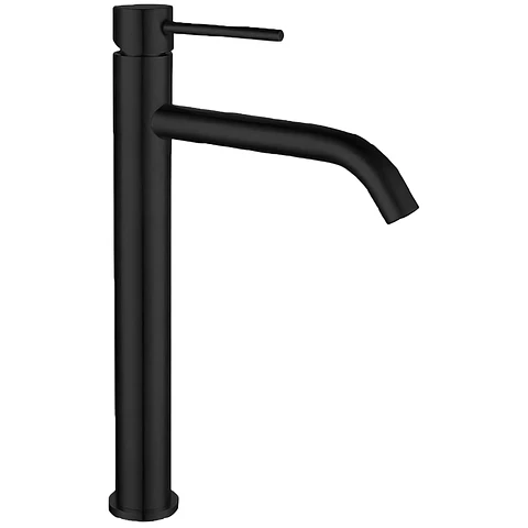 Llave Alta de Agua Fría para Baño de Acero Inoxidable Negro
