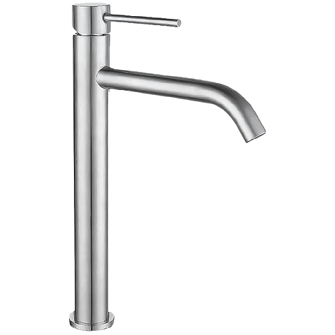 Llave Alta de Agua Fría para Baño de Acero Inoxidable Satinado