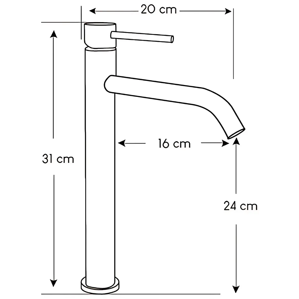 Llave Alta de Agua Fría para Baño de Acero Inoxidable Satinado 3