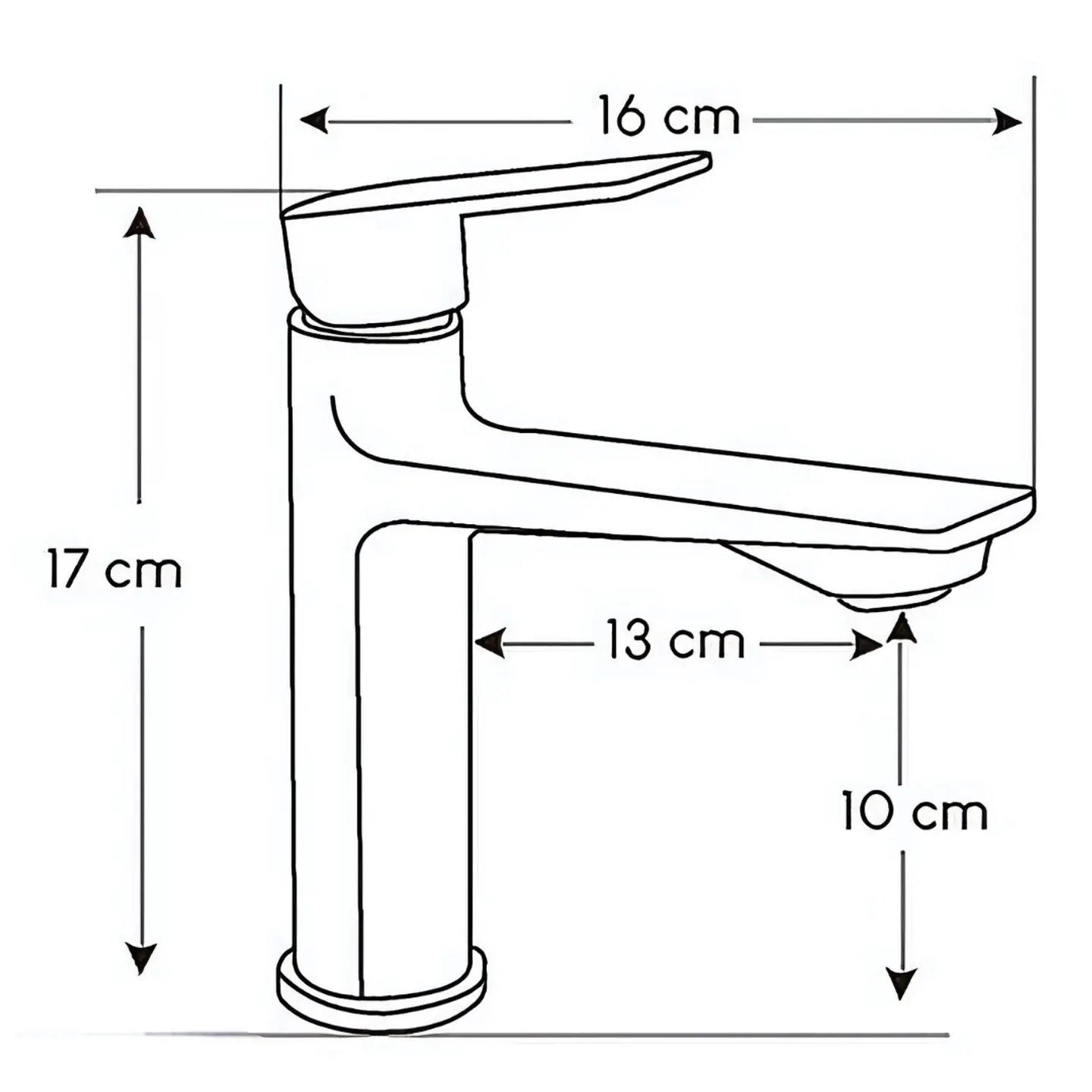 Llave de Agua Fría para Baño Moderna de Bronce Negro Mate 4