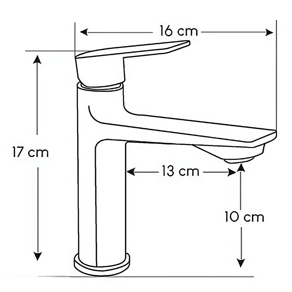 Llave de Agua Fría para Baño Moderna de Bronce Negro Mate 4