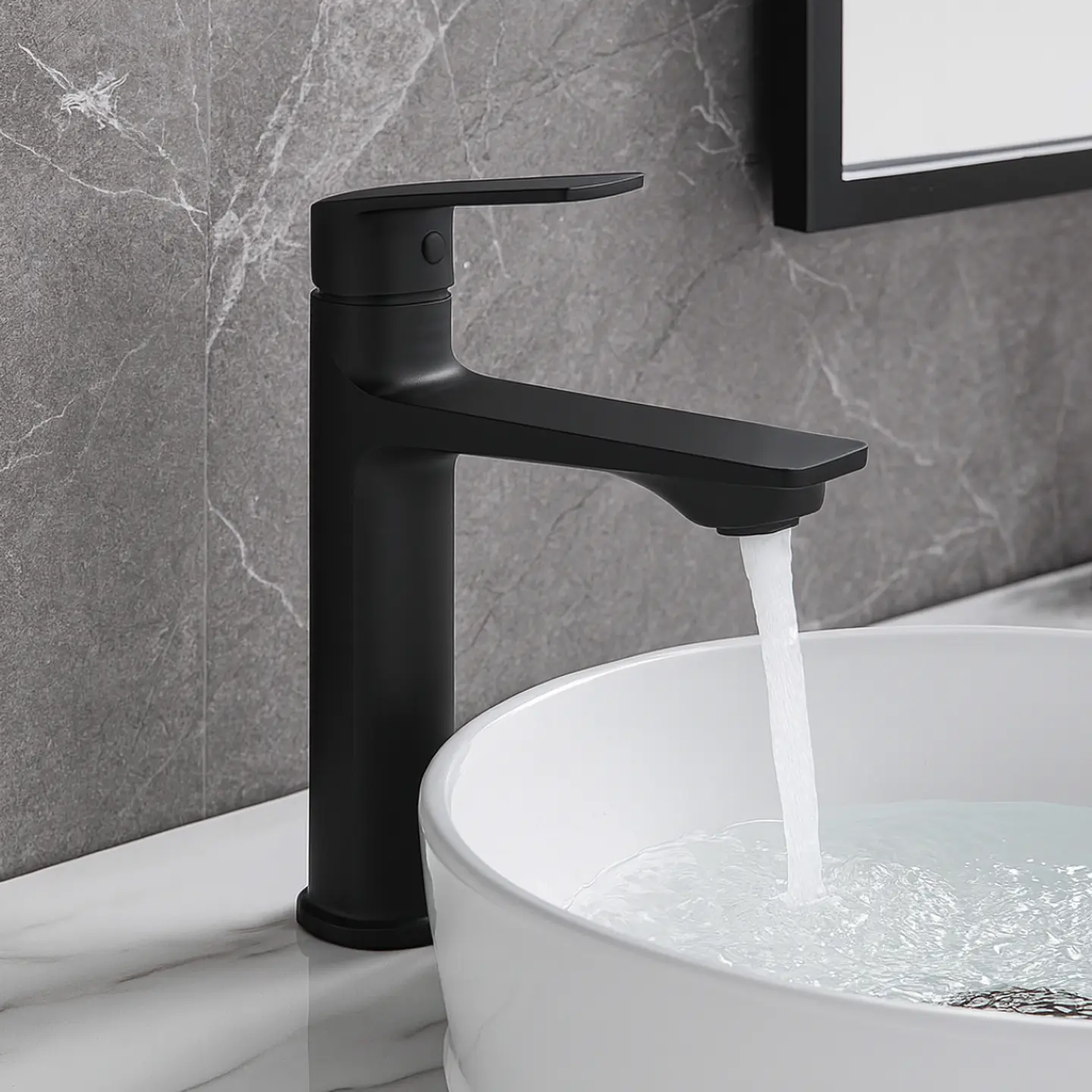 Llave de Agua Fría para Baño Moderna de Bronce Negro Mate 2
