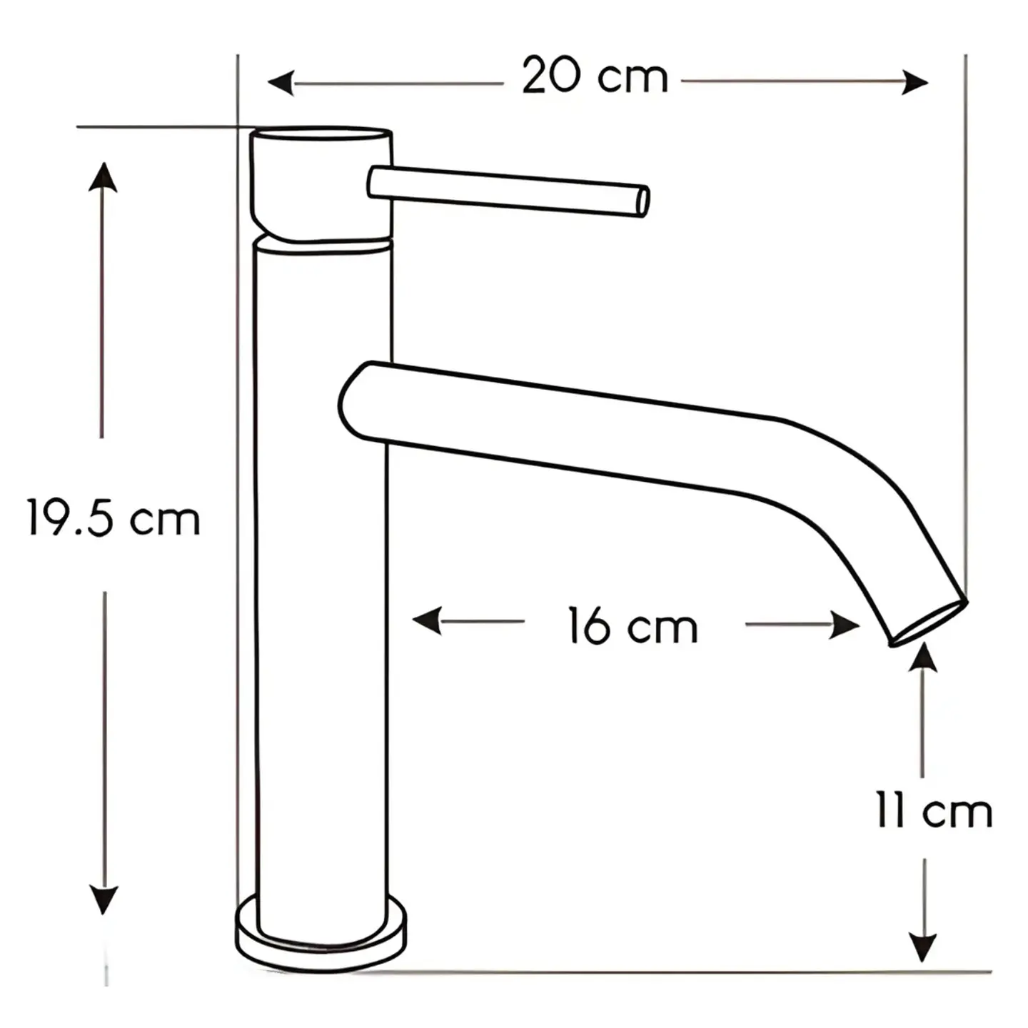 Llave Alta de Agua Fría de Acero Inoxidable Satinado Sofisticado 3