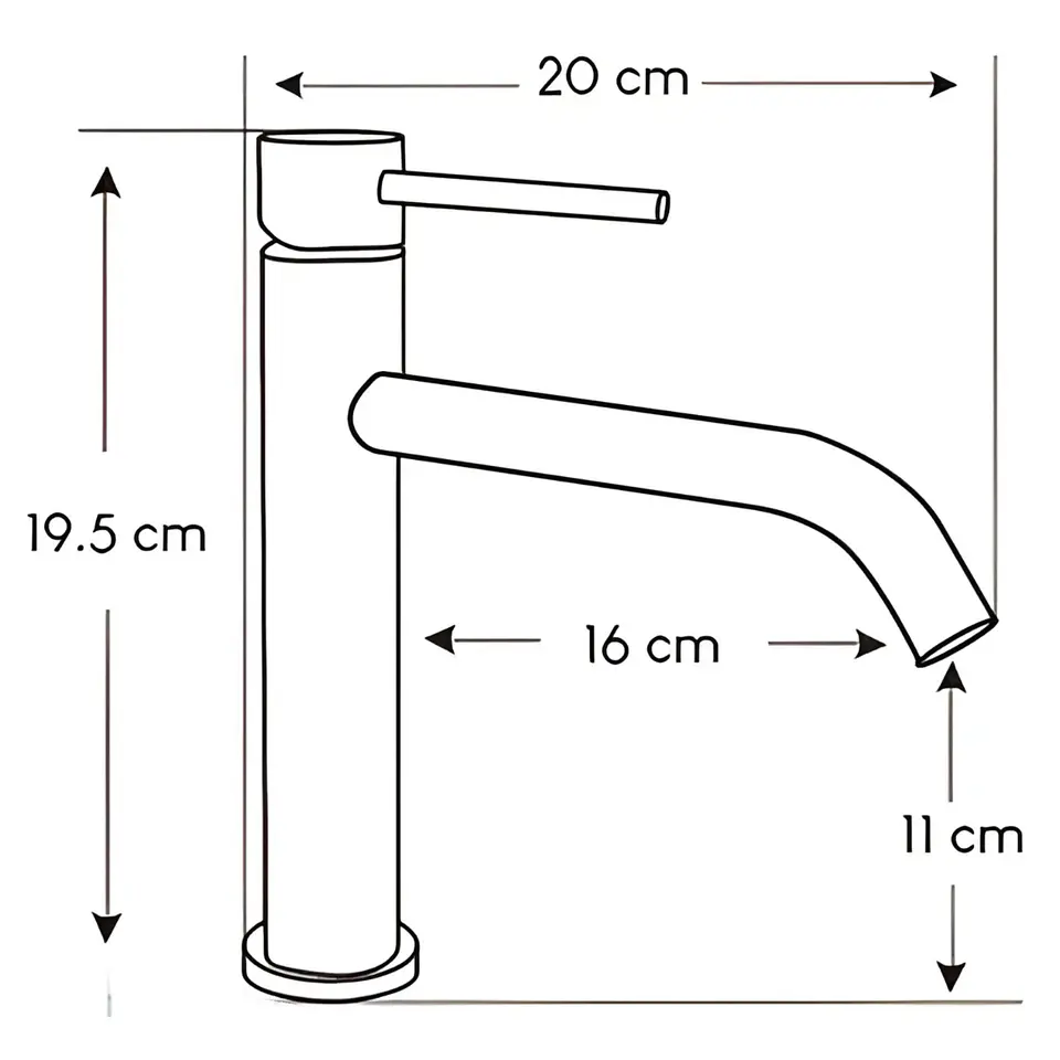 Llave Alta de Agua Fría de Acero Inoxidable Satinado Sofisticado 3