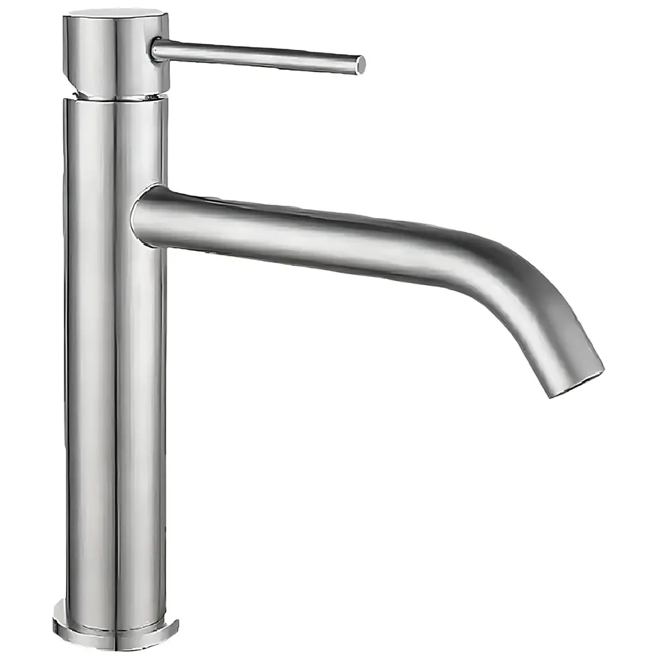 Llave Alta de Agua Fría de Acero Inoxidable Satinado Sofisticado 1