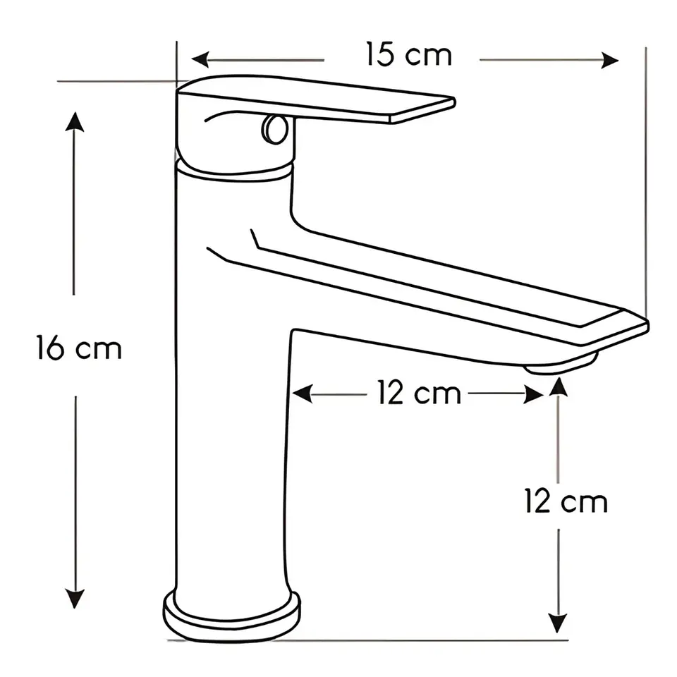 Llave de Agua Fría de Bronce Negro Mate Moderna  3