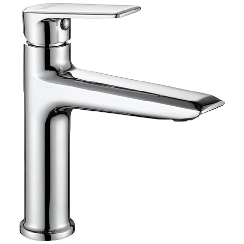 Llave de Agua Fría para Baño de Bronce Cromado Elegante