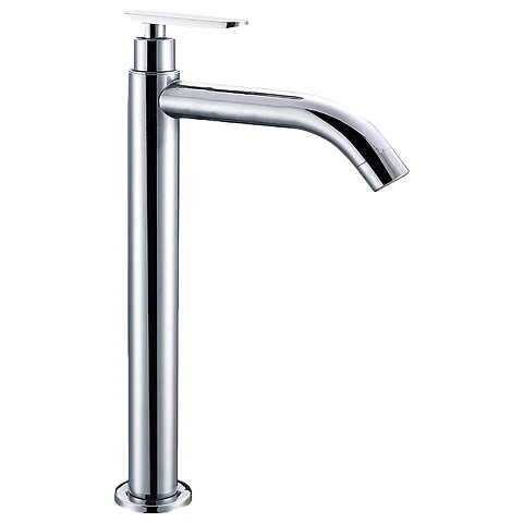 Llave Alta de Agua Fría de Bronce Cromado Elegante 