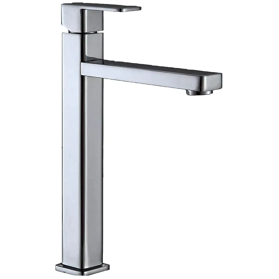Llave Alta de Agua Fría para Baño de Bronce Cromado de Lujo 1