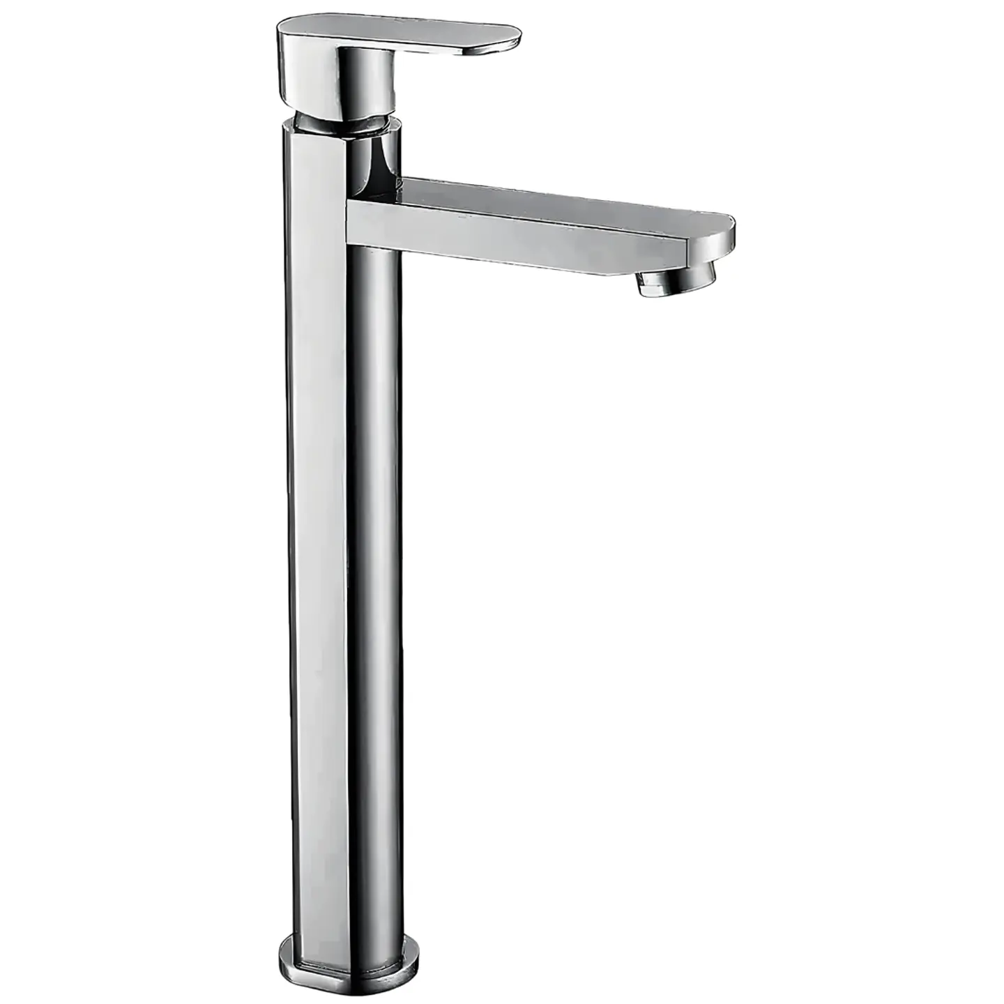 Llave Alta de Agua Fría para Baño de Bronce Cromado Elegante 1