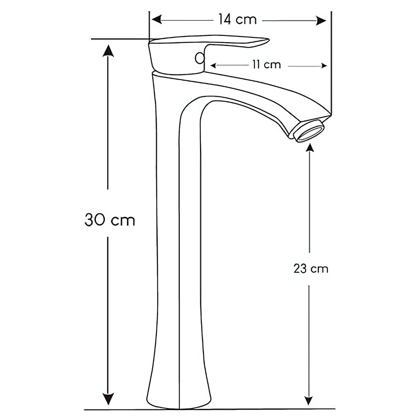 Llave Alta de Agua Fría para Baño de Bronce Cromado Estilizado 3