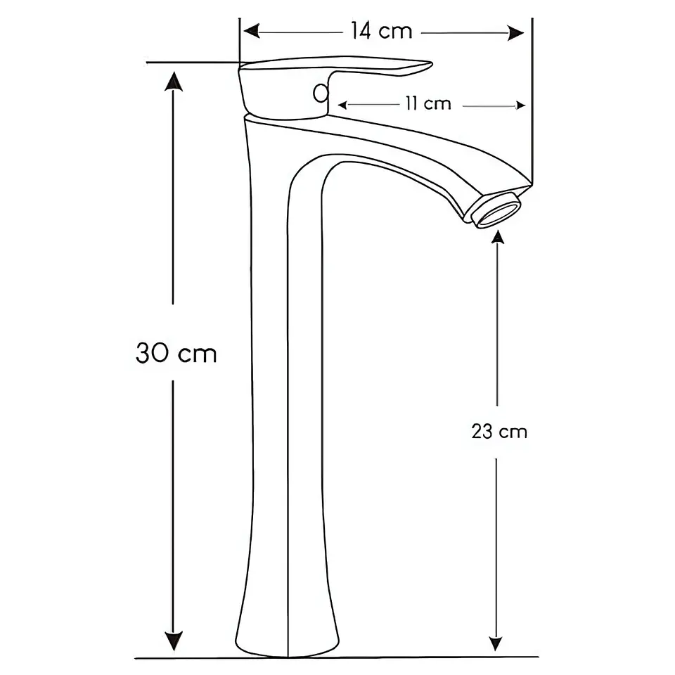 Llave Alta de Agua Fría para Baño de Bronce Cromado Estilizado 3