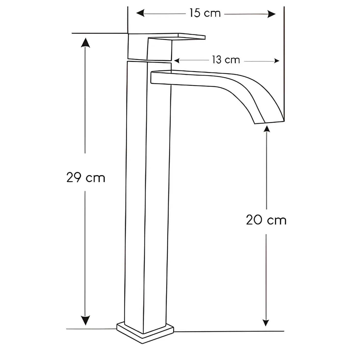 Llave Alta de Agua Fría para Baño de Bronce Cromado Premium 3