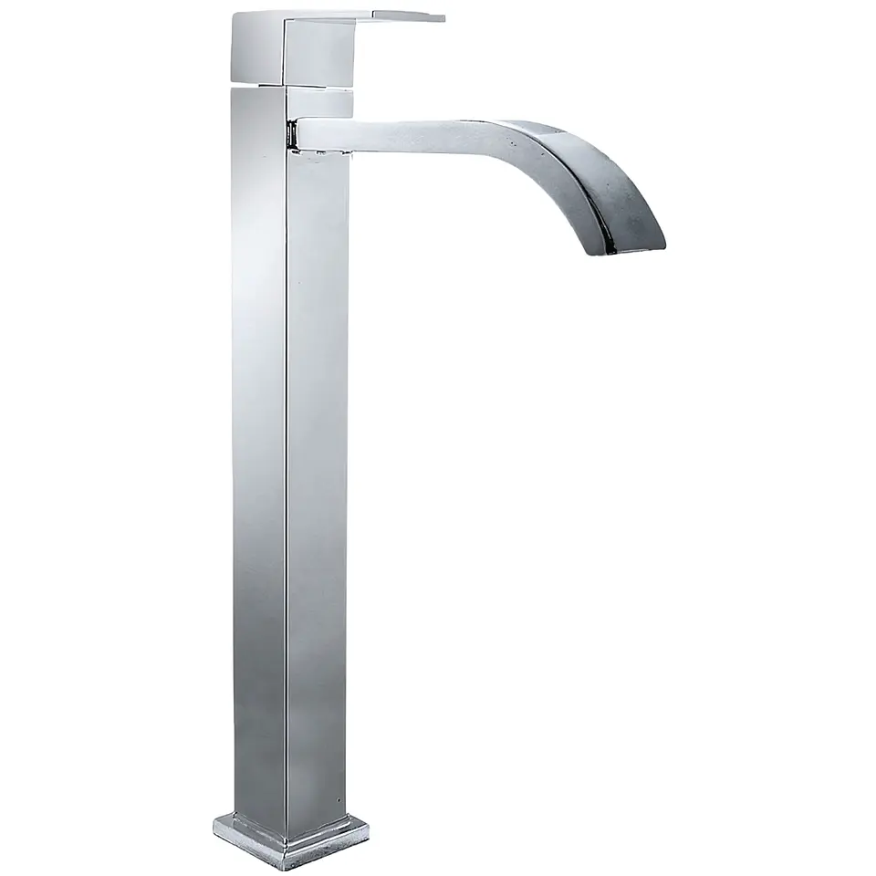 Llave Alta de Agua Fría para Baño de Bronce Cromado Premium 1