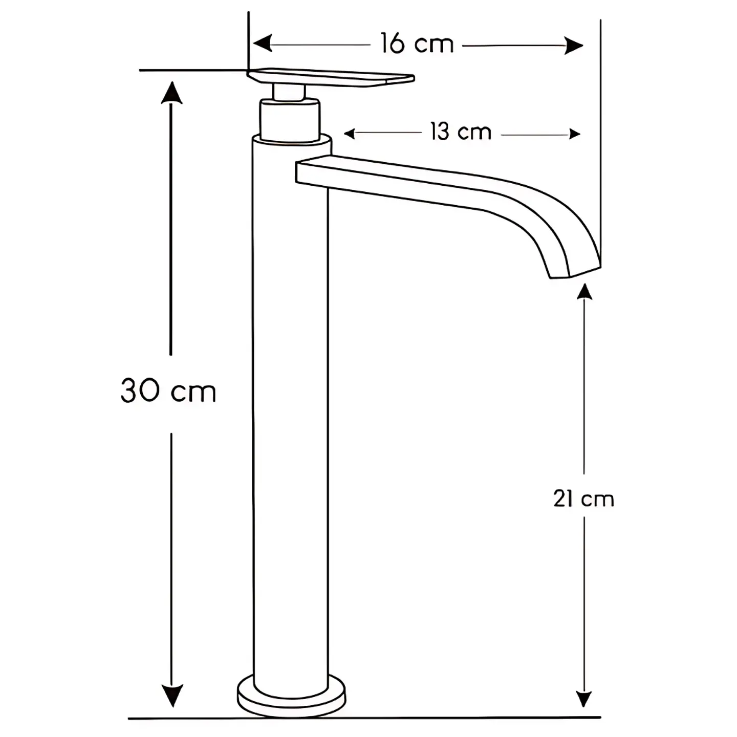 Llave Alta de Agua Fría para Baño de Bronce Cromado Ergonómica 3