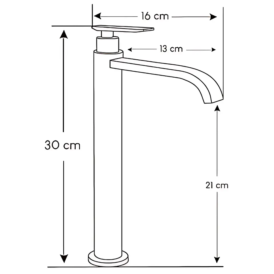 Llave Alta de Agua Fría para Baño de Bronce Cromado Ergonómica 3