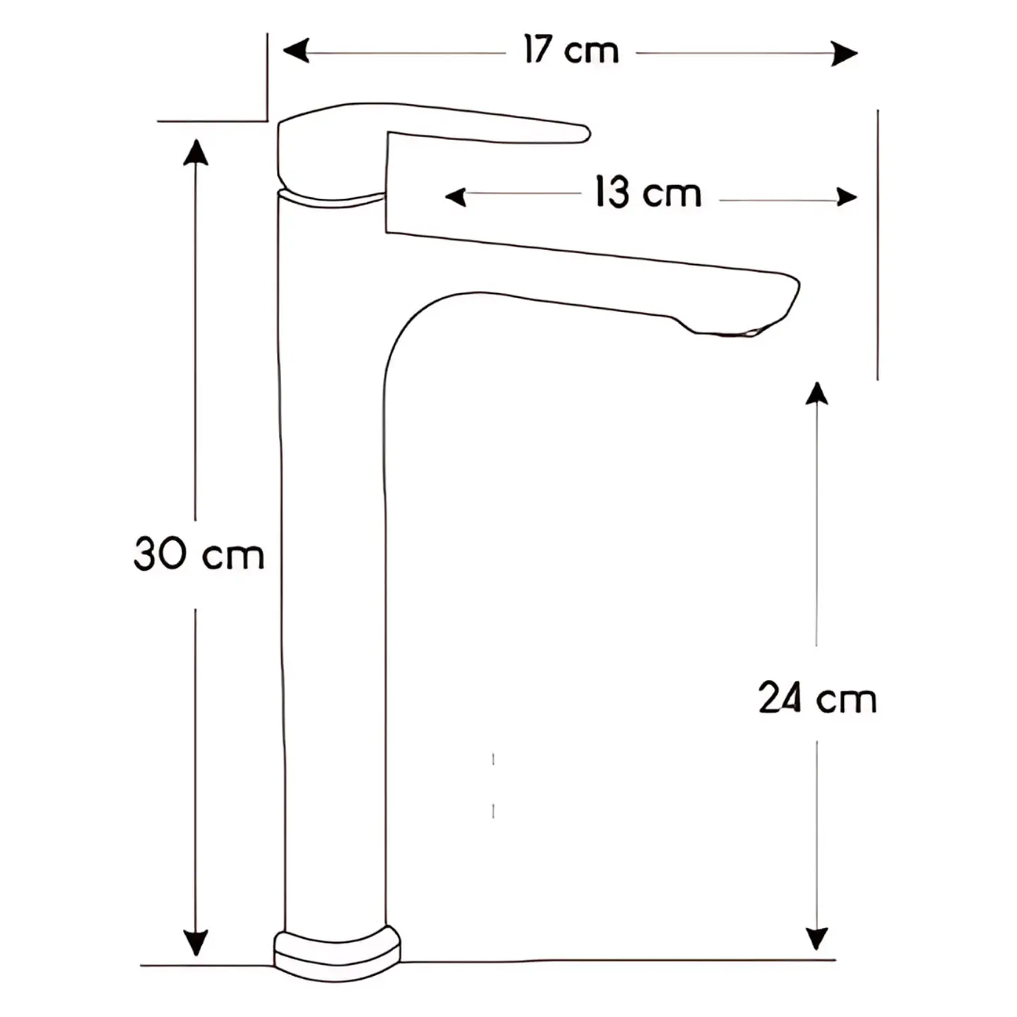 Llave Alta para Baño en Acero Inoxidable Negro Moderno y Resistente 3