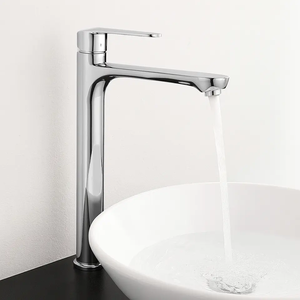 Llave Alta de Acero Inoxidable Bronce Cromado para Baño Moderna y Duradera 2