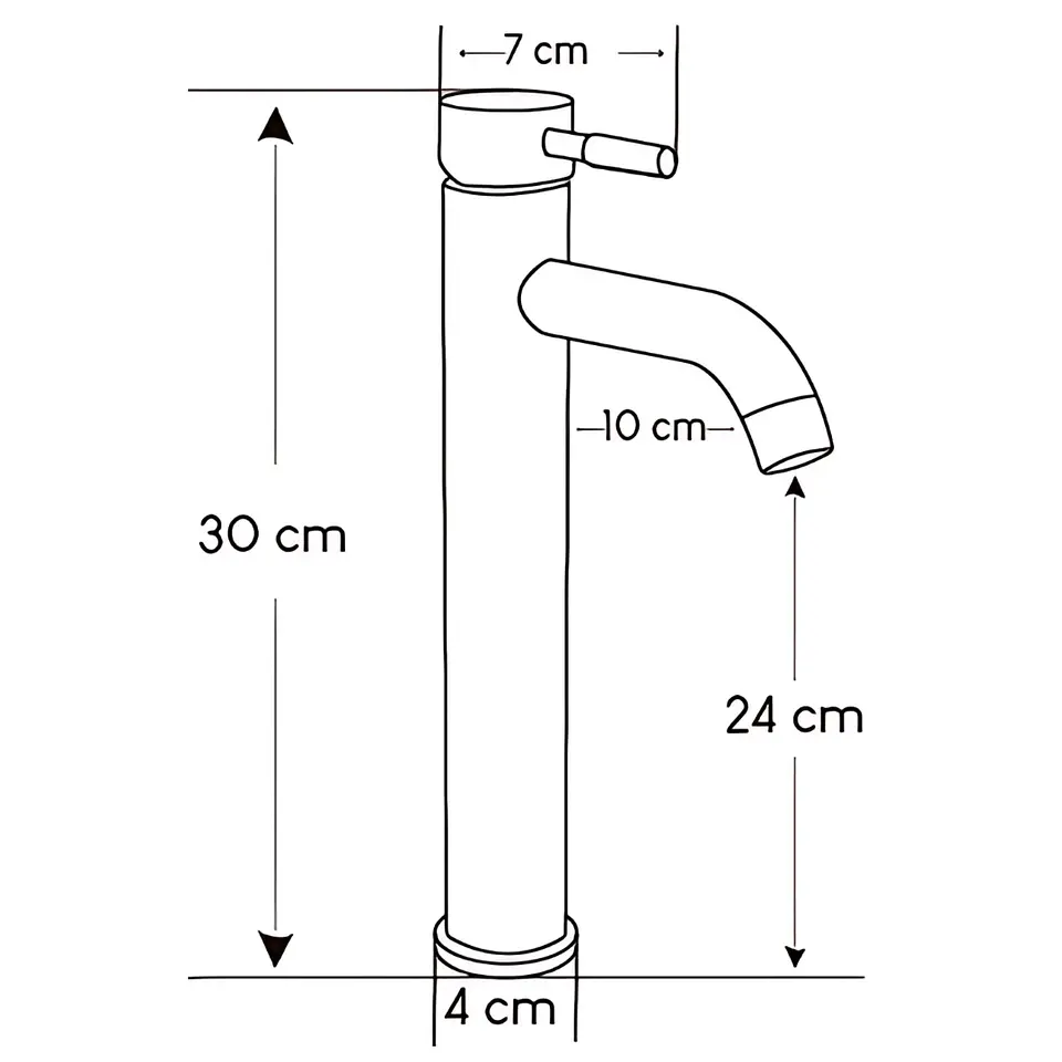 Llave Alta de Acero Inoxidable Negro Moderna para Baño  3
