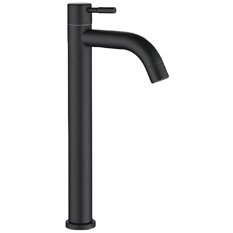 Llave Alta de Acero Inoxidable Negro Moderna para Baño 