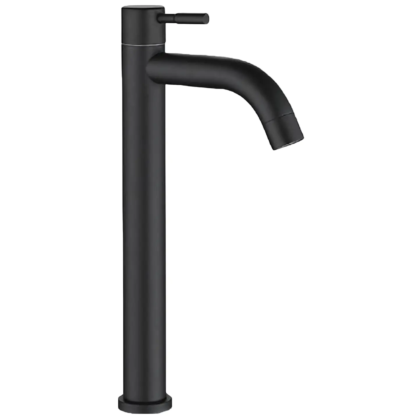 Llave Alta de Acero Inoxidable Negro Moderna para Baño  1