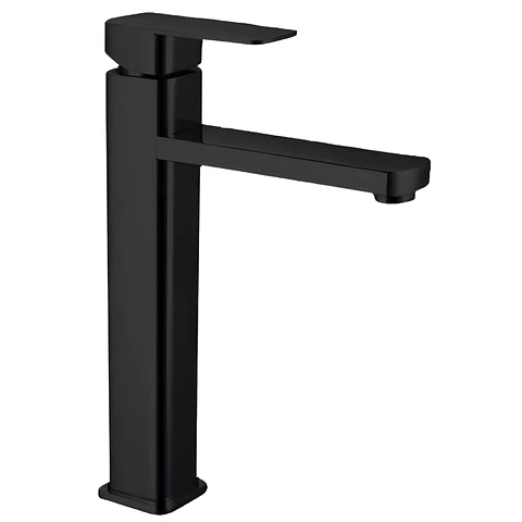 Mezcladora Alta para Lavatorio de Metal Negro Mate Moderna 
