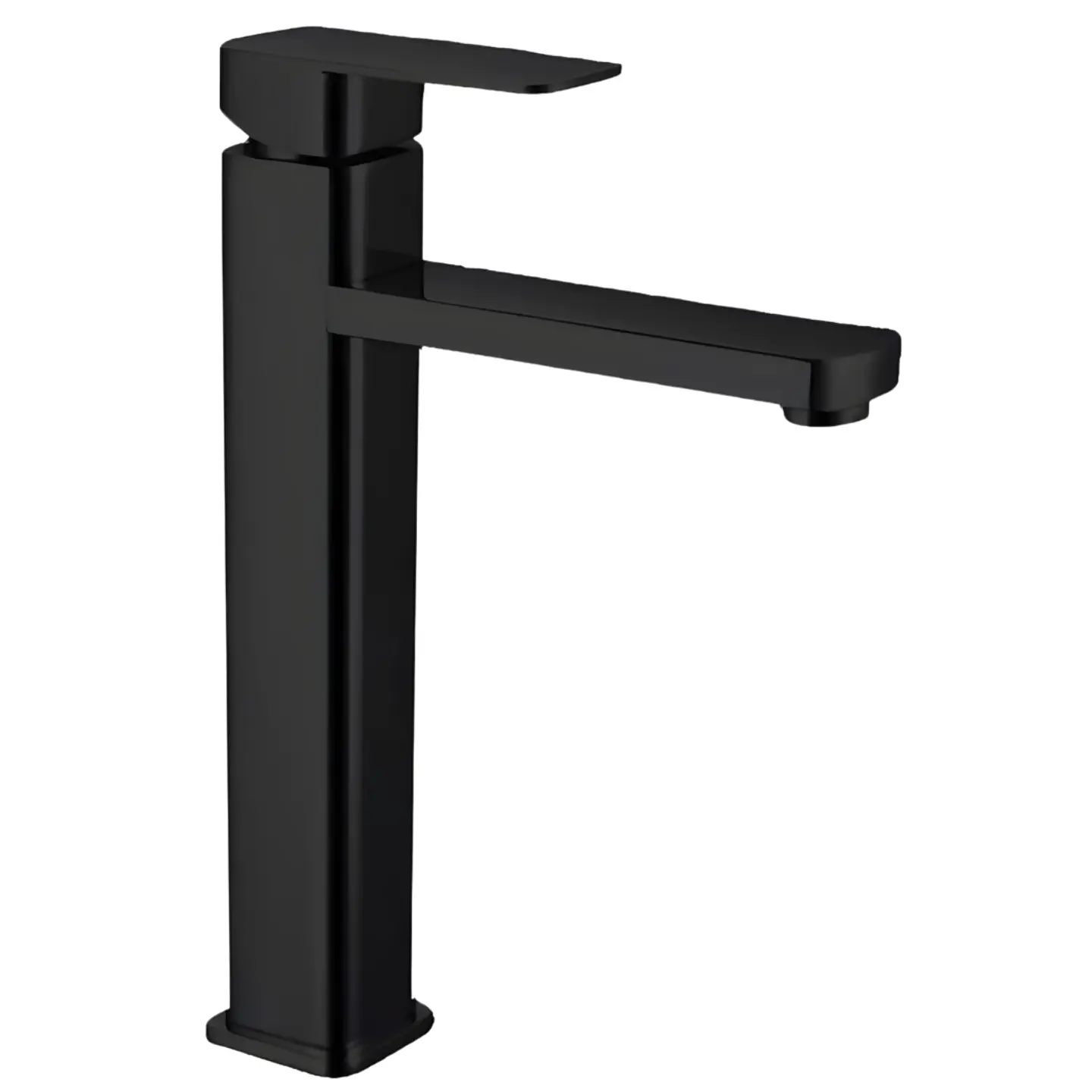 Mezcladora Alta para Lavatorio de Metal Negro Mate Moderna  1