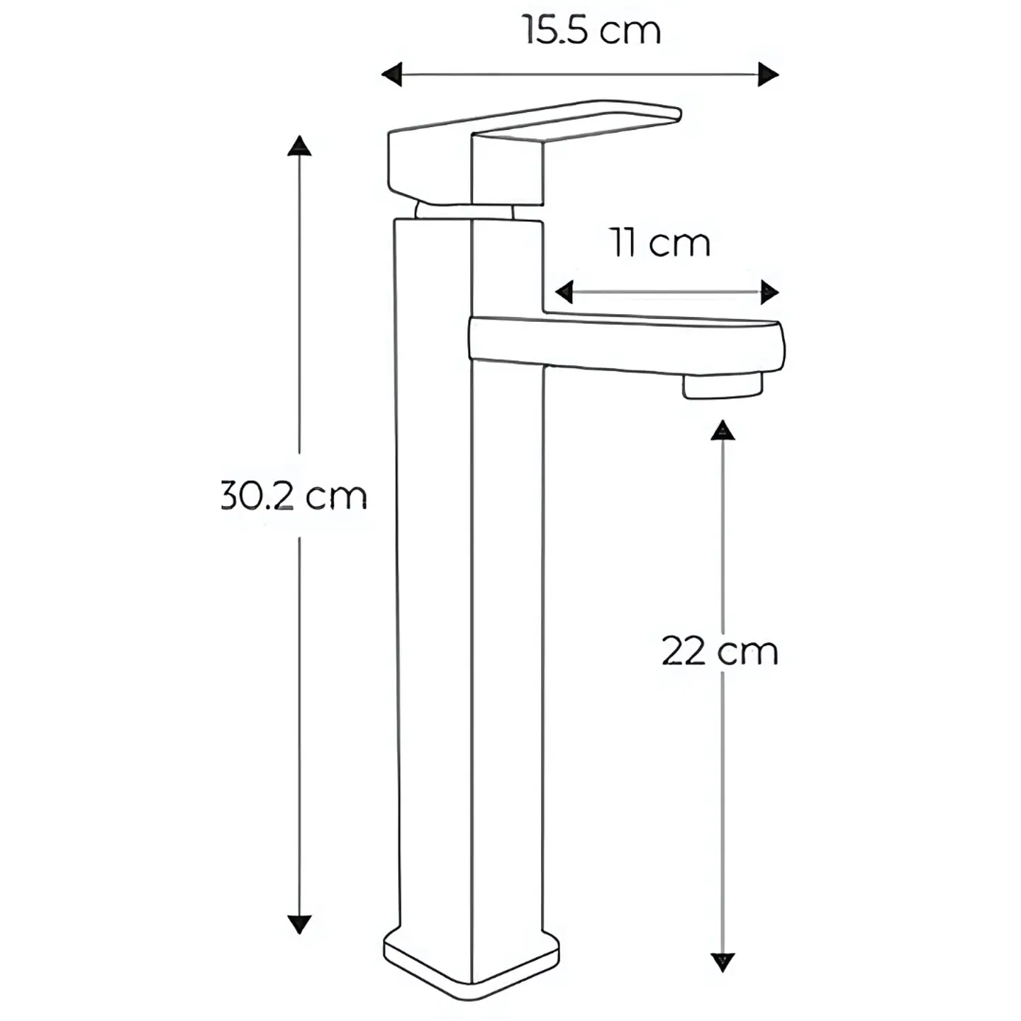 Mezcladora Alta para Lavatorio de Metal Plomo Satinado Moderno 6