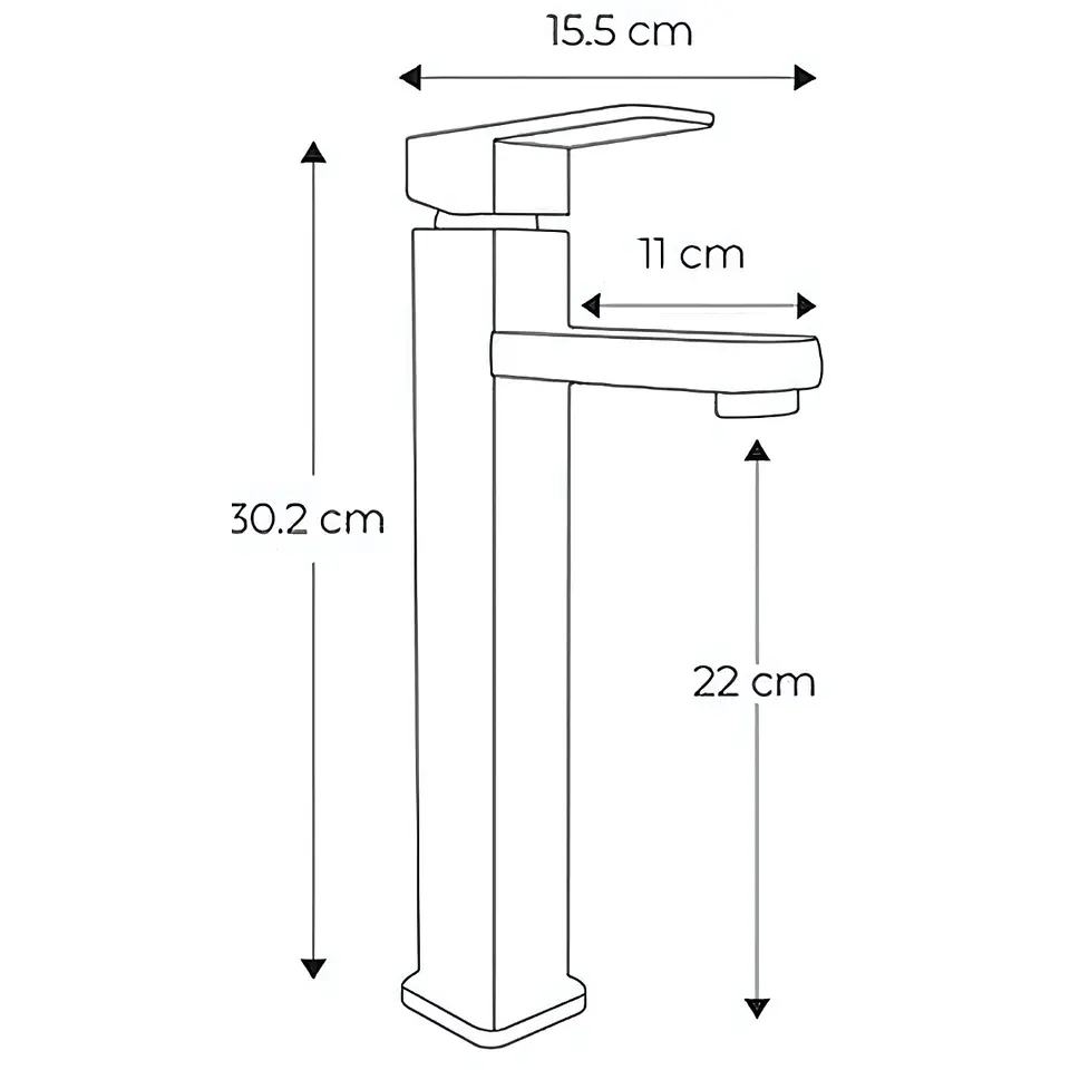 Mezcladora Alta para Lavatorio de Metal Plomo Satinado Moderno 6