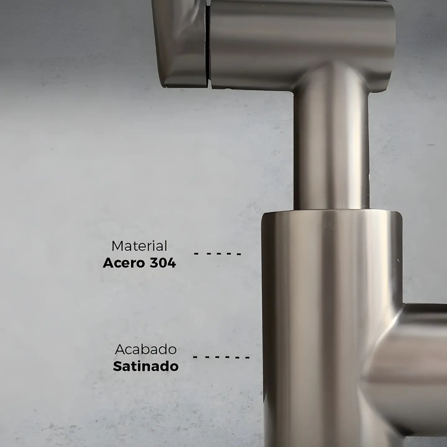 Mezcladora Alta para Lavatorio de Acero Inoxidable Satinado Sofisticado 5