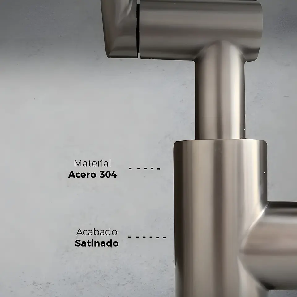 Mezcladora Alta para Lavatorio de Acero Inoxidable Satinado Sofisticado 5