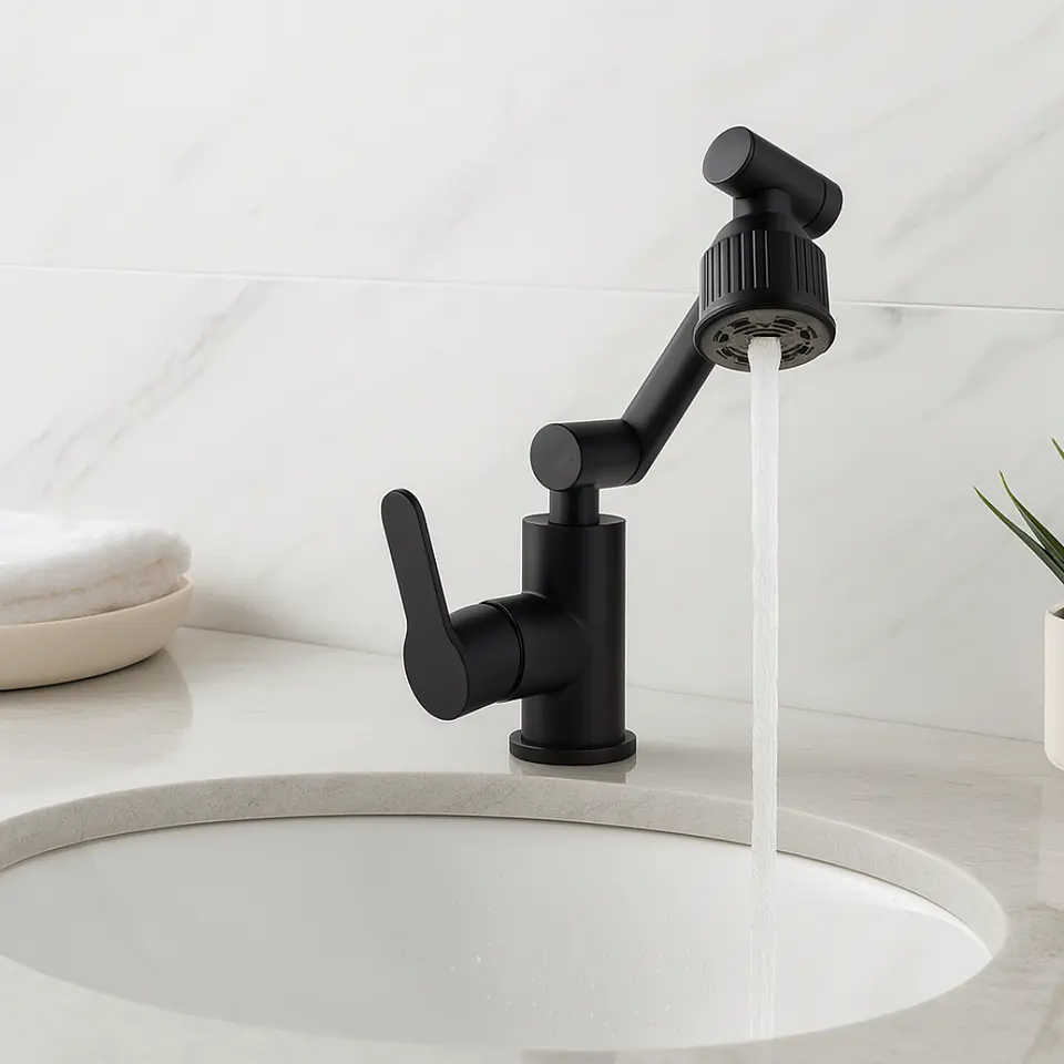Mezcladora Alta para Lavatorio de Acero Inoxidable Satinado Sofisticado 2