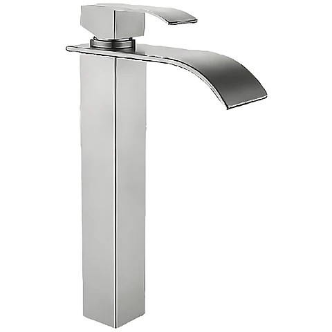 Mezcladora Alta de Lavabo de Acero Inoxidable Plomo Satinado Moderno