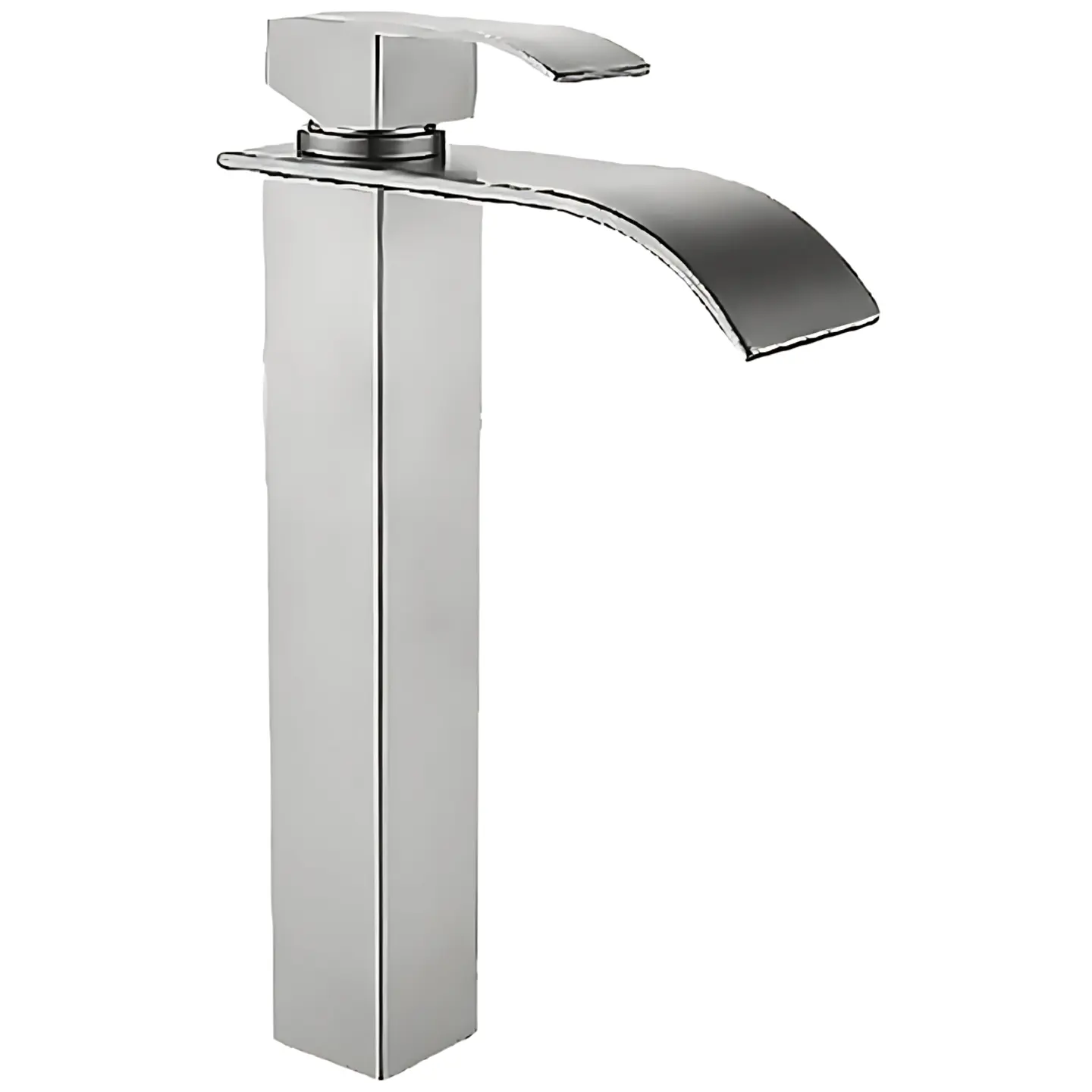Mezcladora Alta de Lavabo de Acero Inoxidable Plomo Satinado Moderno 1